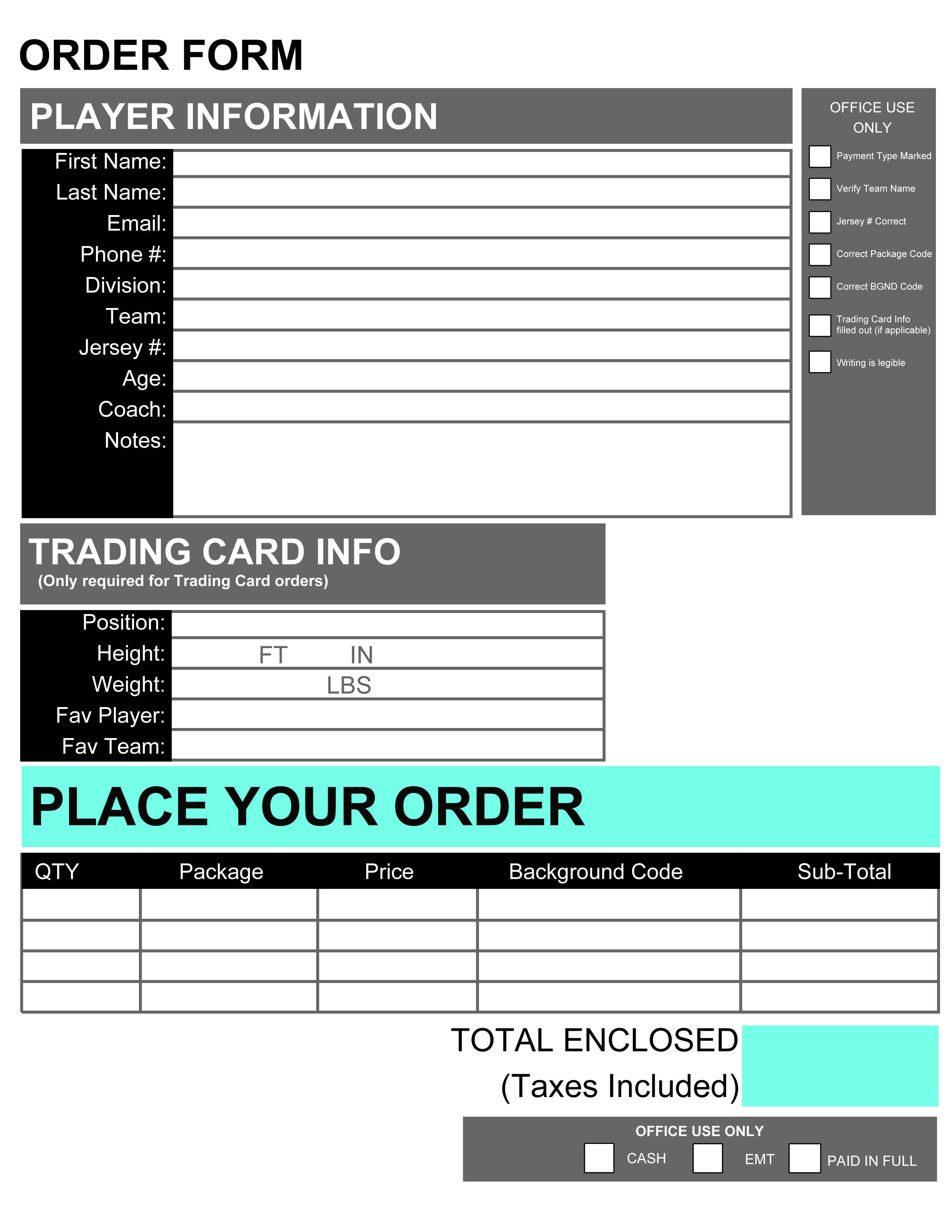 Order Form - Page 2